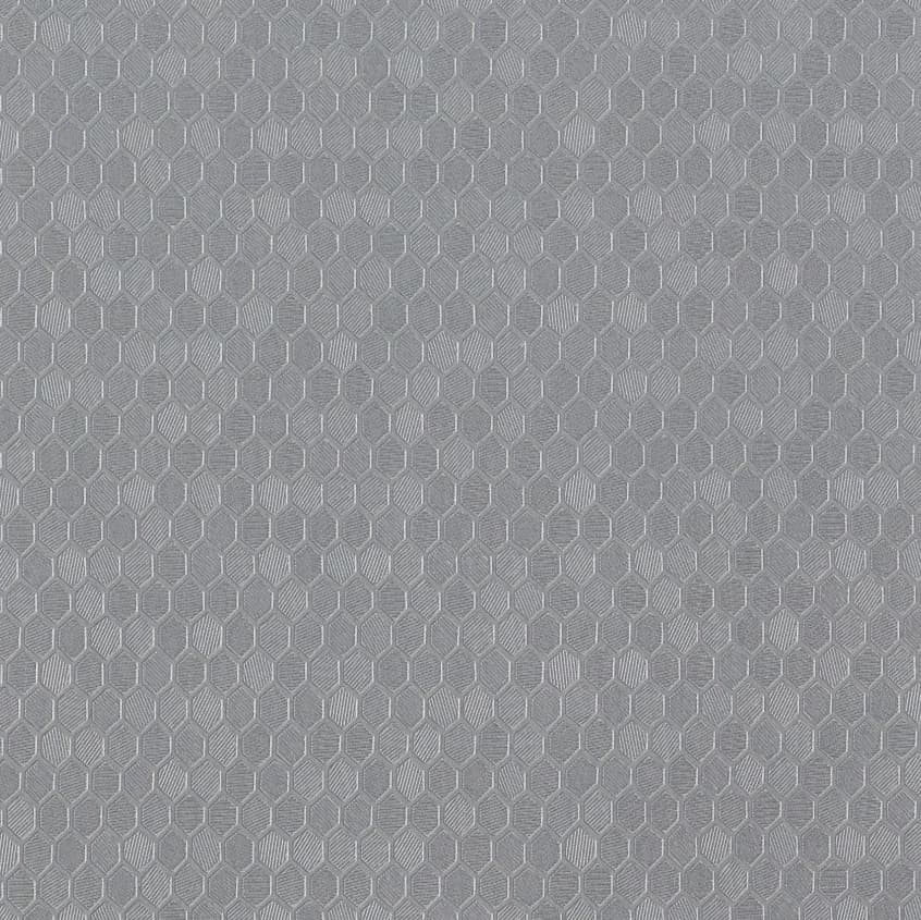 Hexx Silver HX965: Embossed gray hexagon pattern, textured surface.