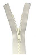 #10 144" Plastic Double Pull Zipper White